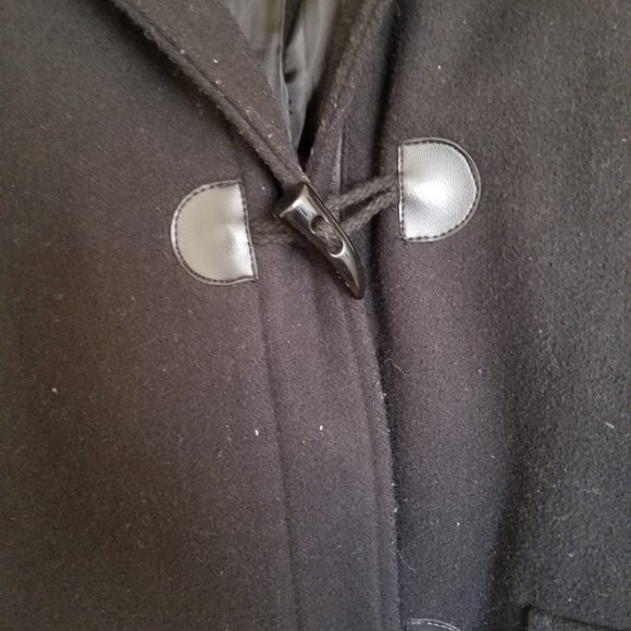 Michael P Hooded Black Wool Coat Size 2X - Picture 5 of 8